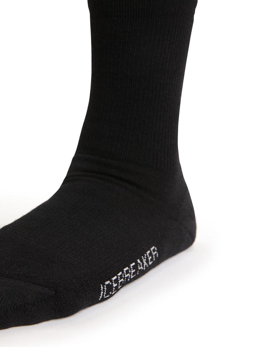 Women's Icebreaker Merino Lifestyle Light Crew Socks Black | CA 1529XYUF